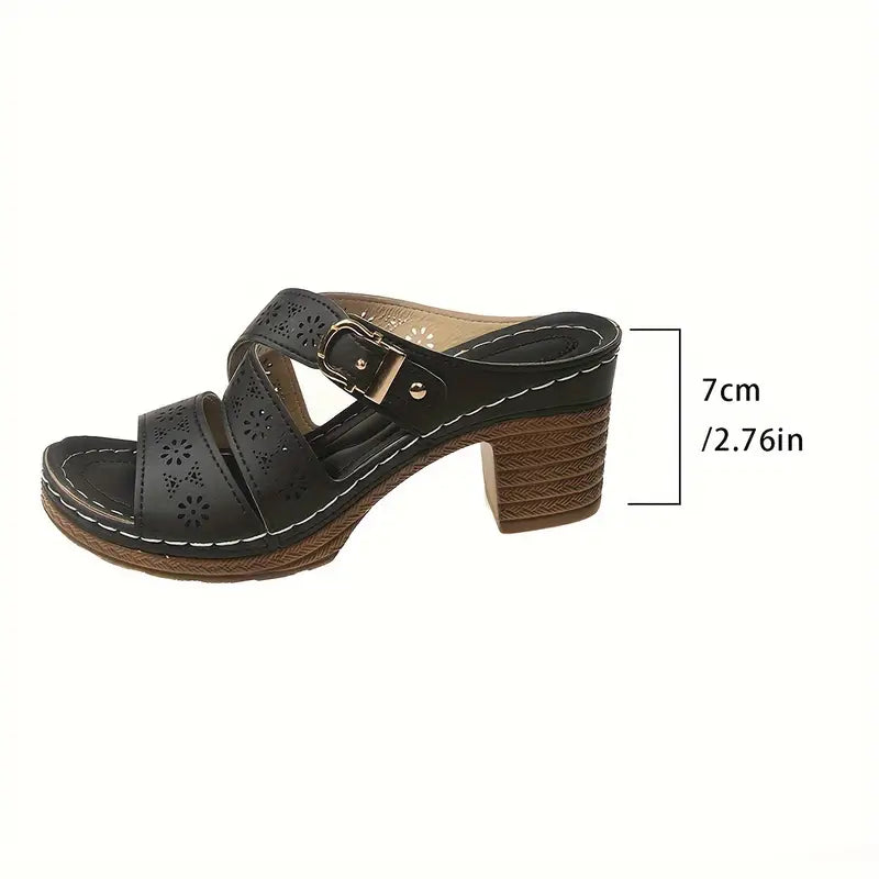 Nalira – Stylish Cut-out Leather Comfort Sandals