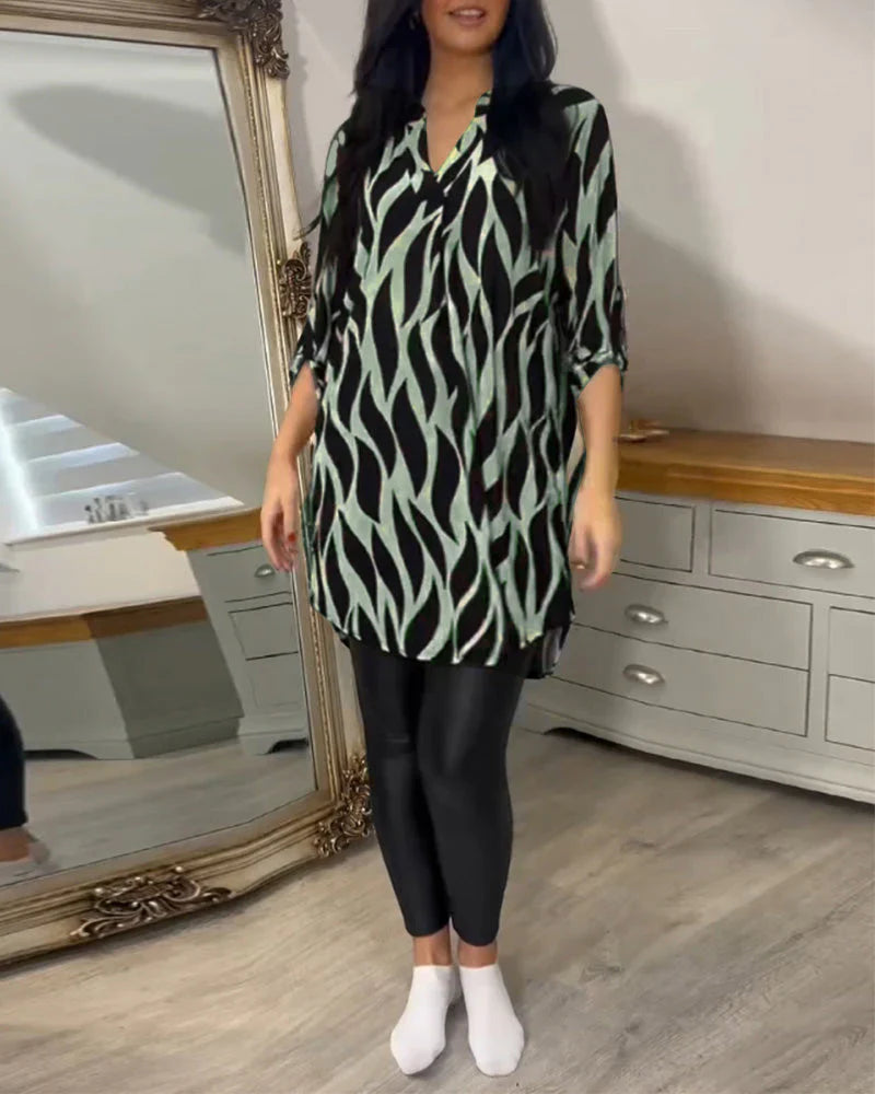 Mykaelae – Stylish Abstract Print Blouse