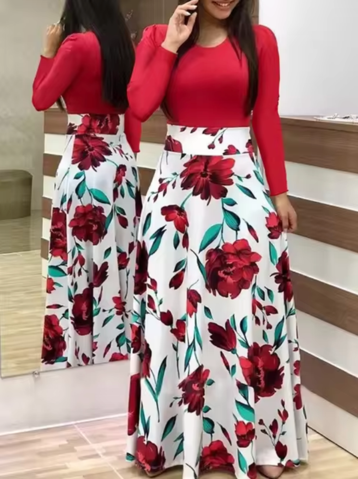 Cindy – Long Sleeve Floral Dress