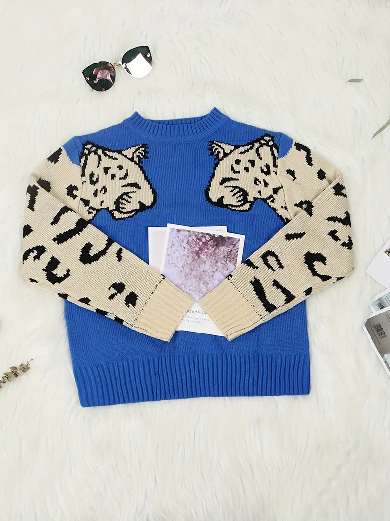 Brynlee – Vibrant Leopard Print Sweater