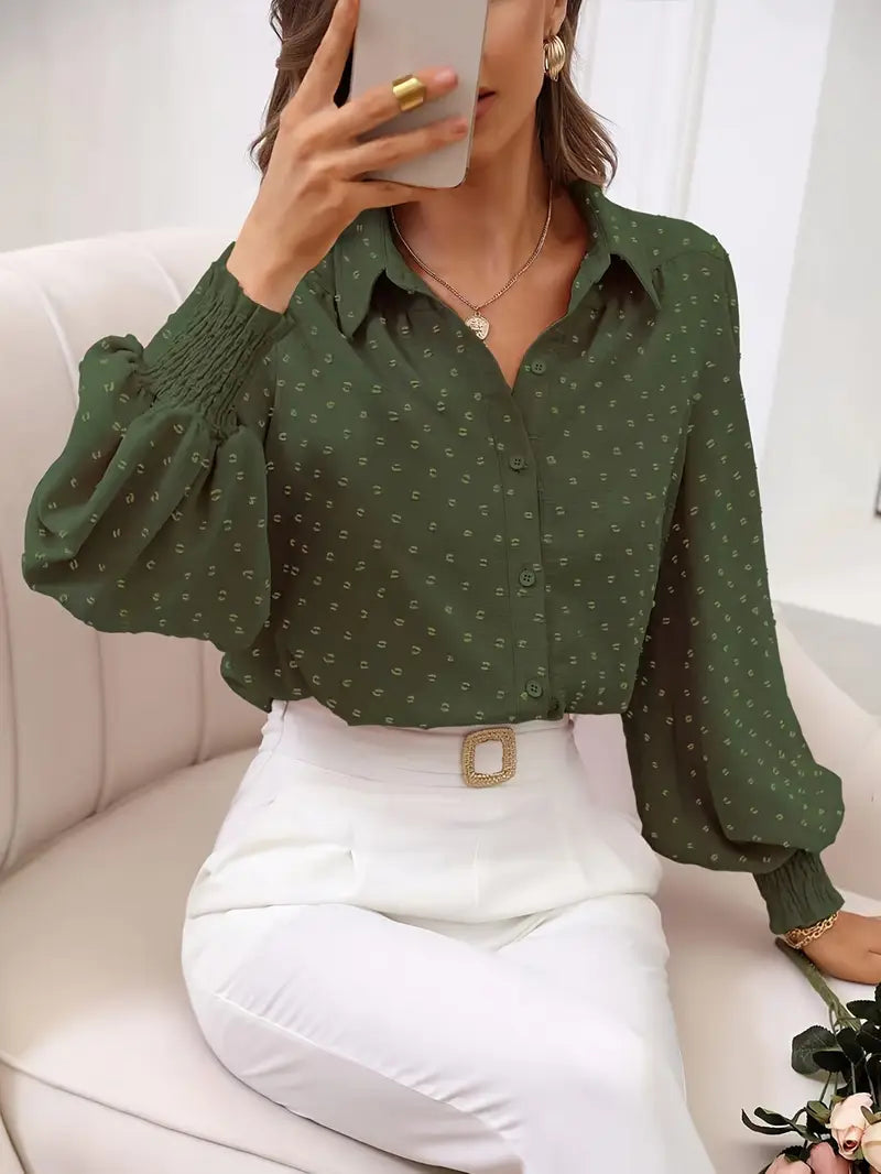 Alba – Stylish Smocked Cuff Sleeves Blouse