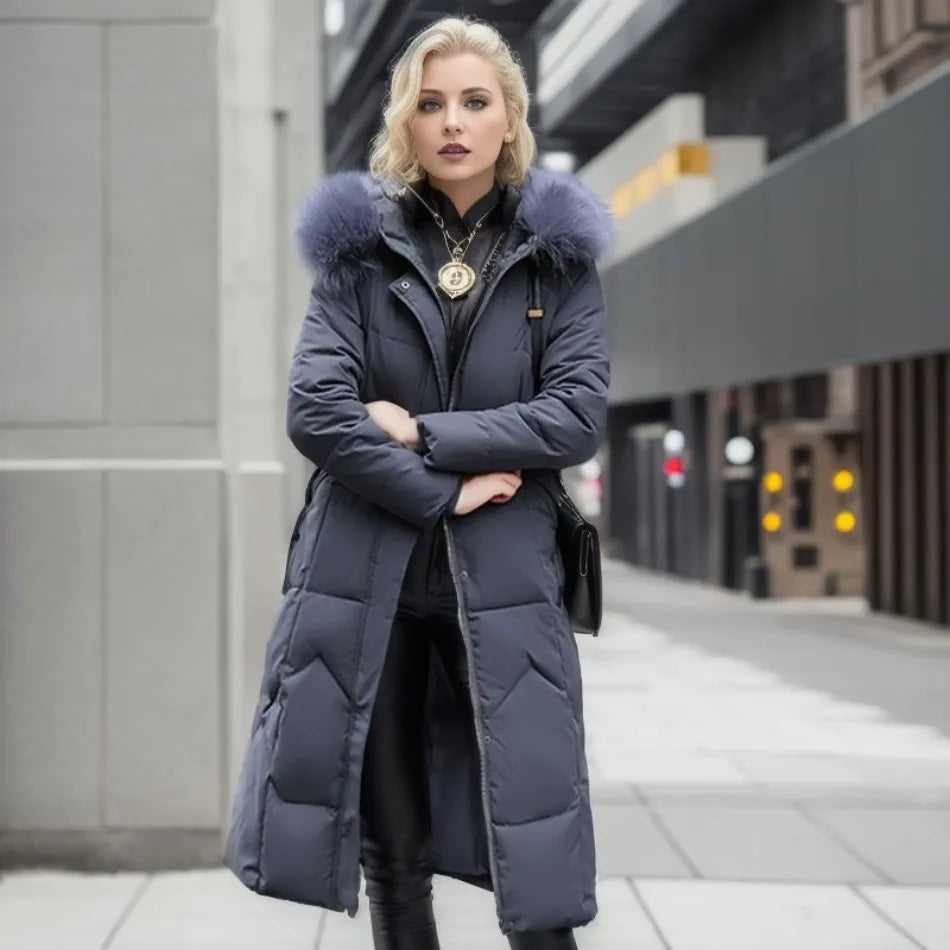 Navy - Extended Warm Winter Coat