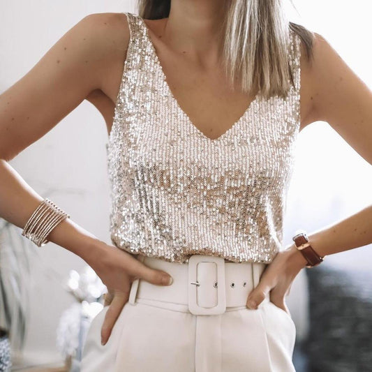 Stellara – Shimmering Sequin Tank Top