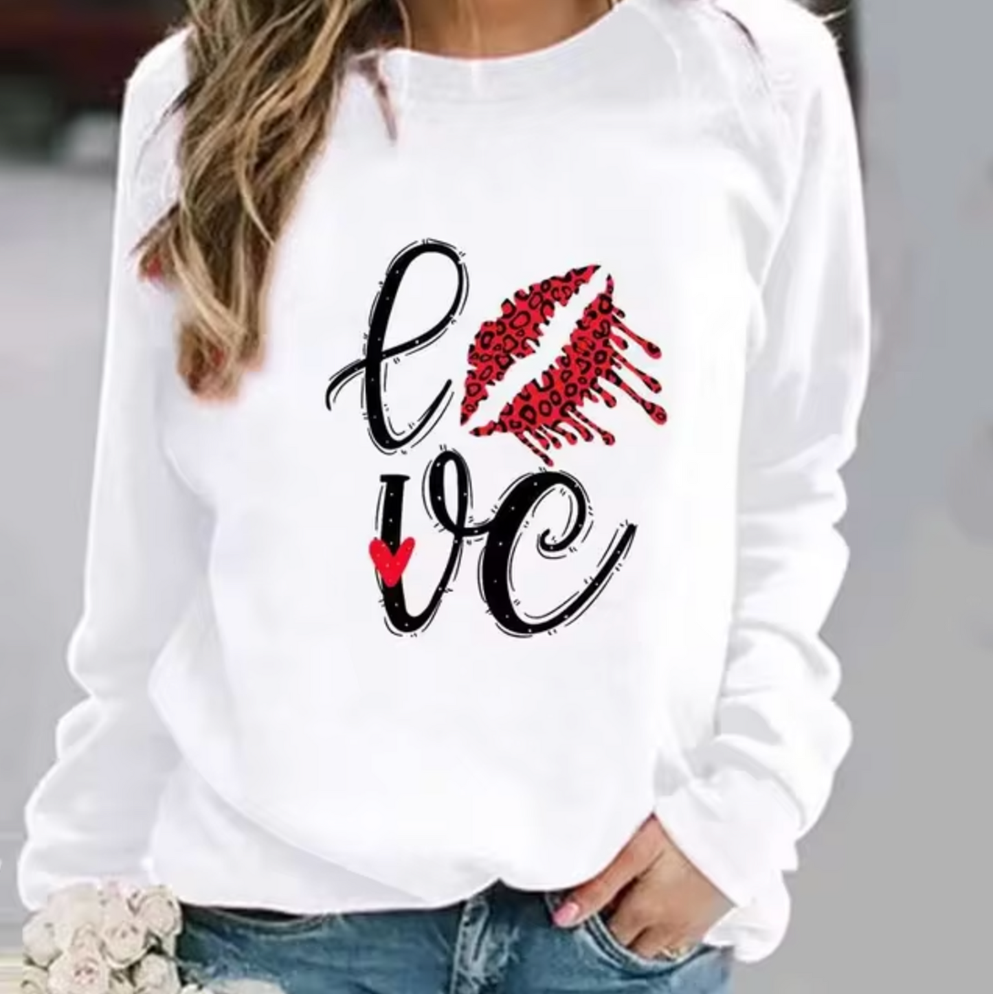 Adora – Cotton Sweater with Heart Print