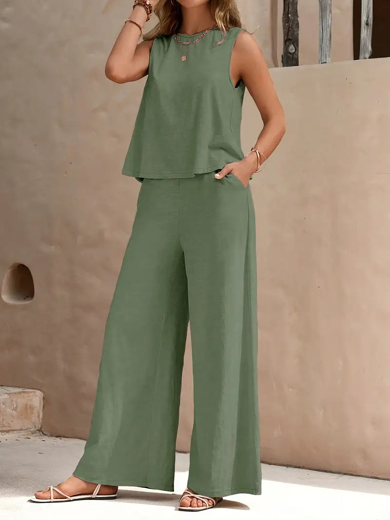 Remy – Elegant Sleeveless Top and Pants Set