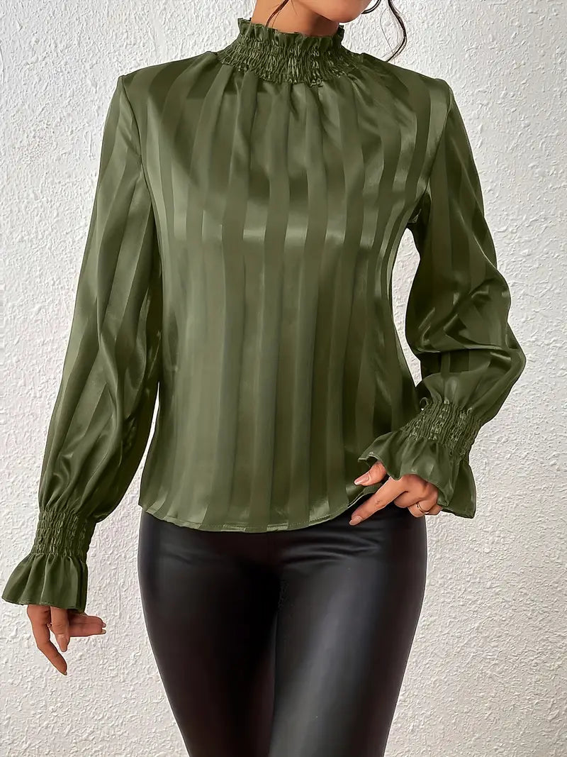 Lykke – Elegant Striped Satin Blouse