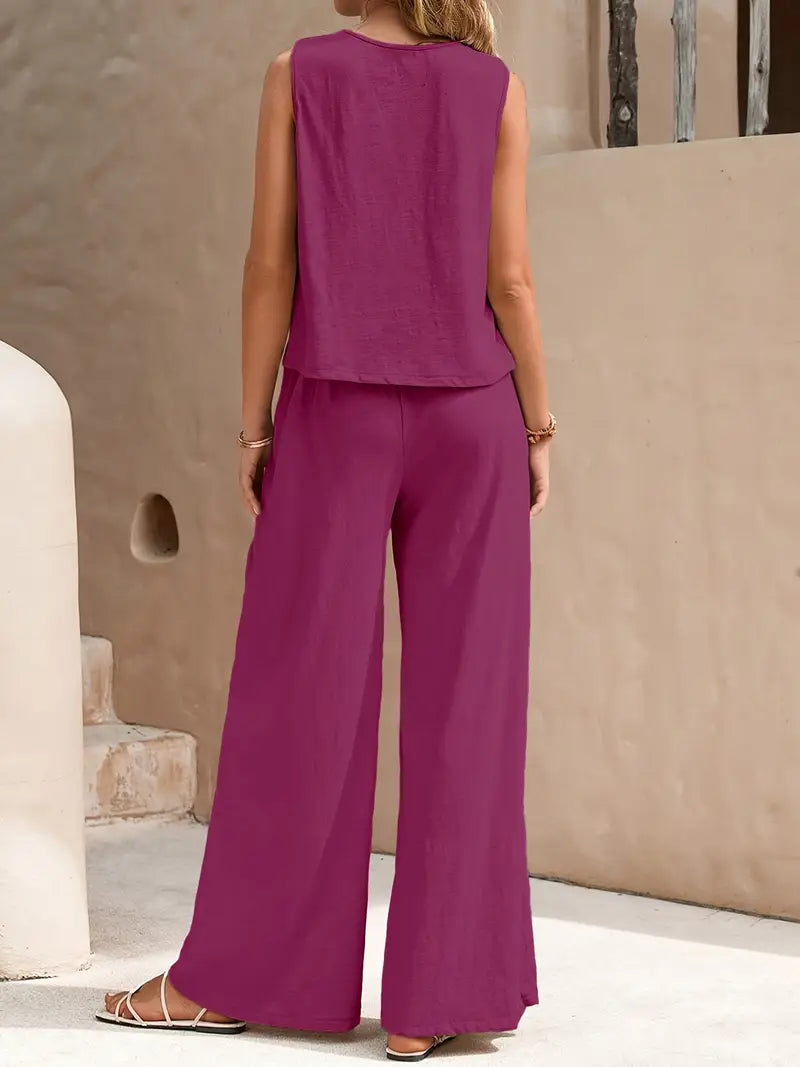 Remy – Elegant Sleeveless Top and Pants Set