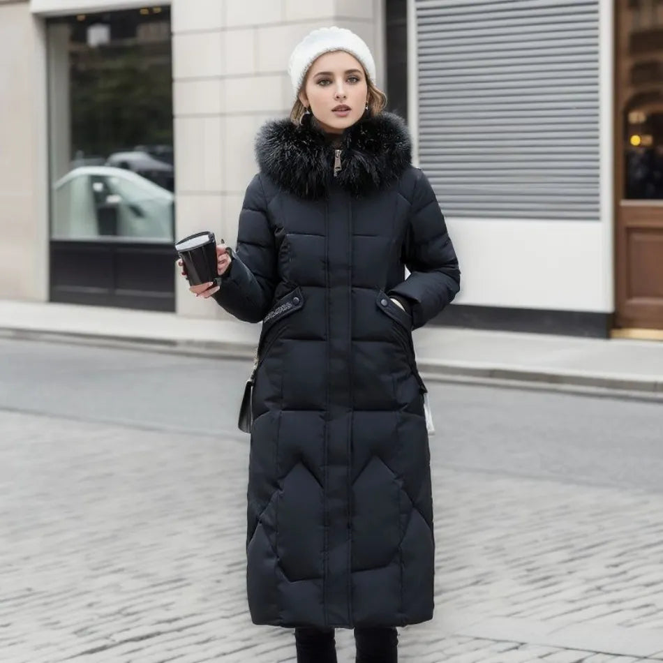 Navy - Extended Warm Winter Coat