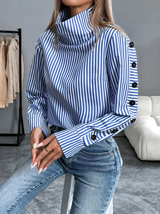 Darcy –Stylish Striped Cotton Blouse