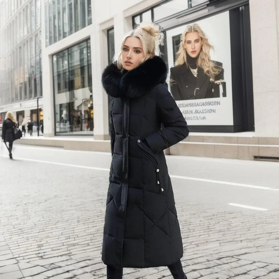 Navy - Extended Warm Winter Coat