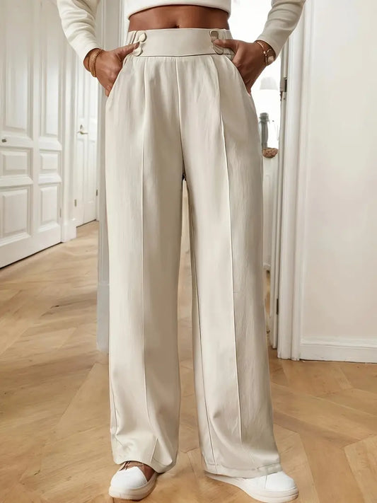 Lethoria – Elegant High-waisted Wide-leg Trousers