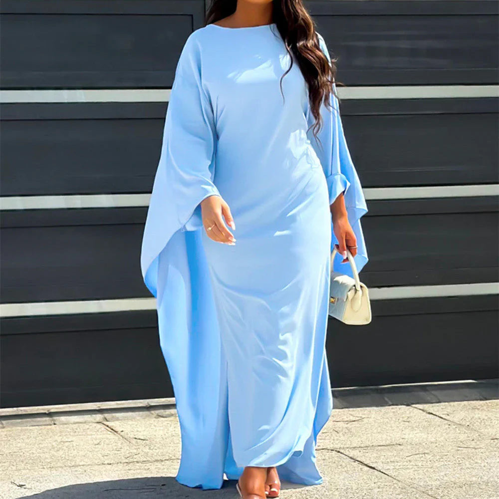 Ploning – Elegant Satin Kaftan Maxi Dress