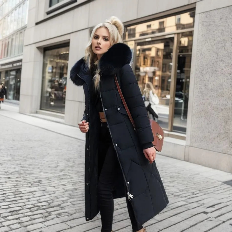 Navy - Extended Warm Winter Coat