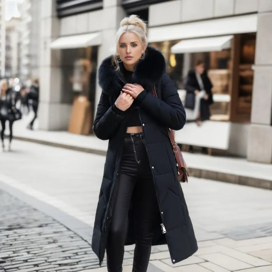 Navy - Extended Warm Winter Coat