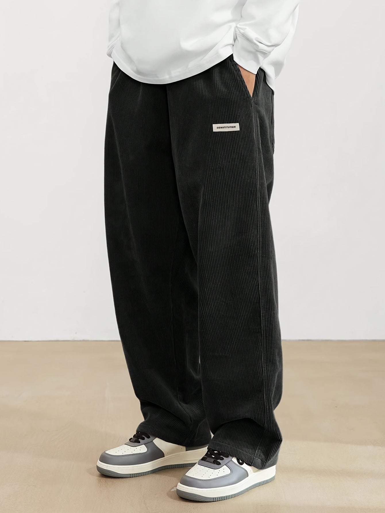 Men's Corduroy Pants with Pockets - Braun