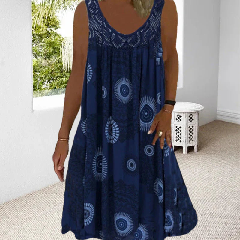 Mallory – Vibrant Boho Print Sleeveless Dress