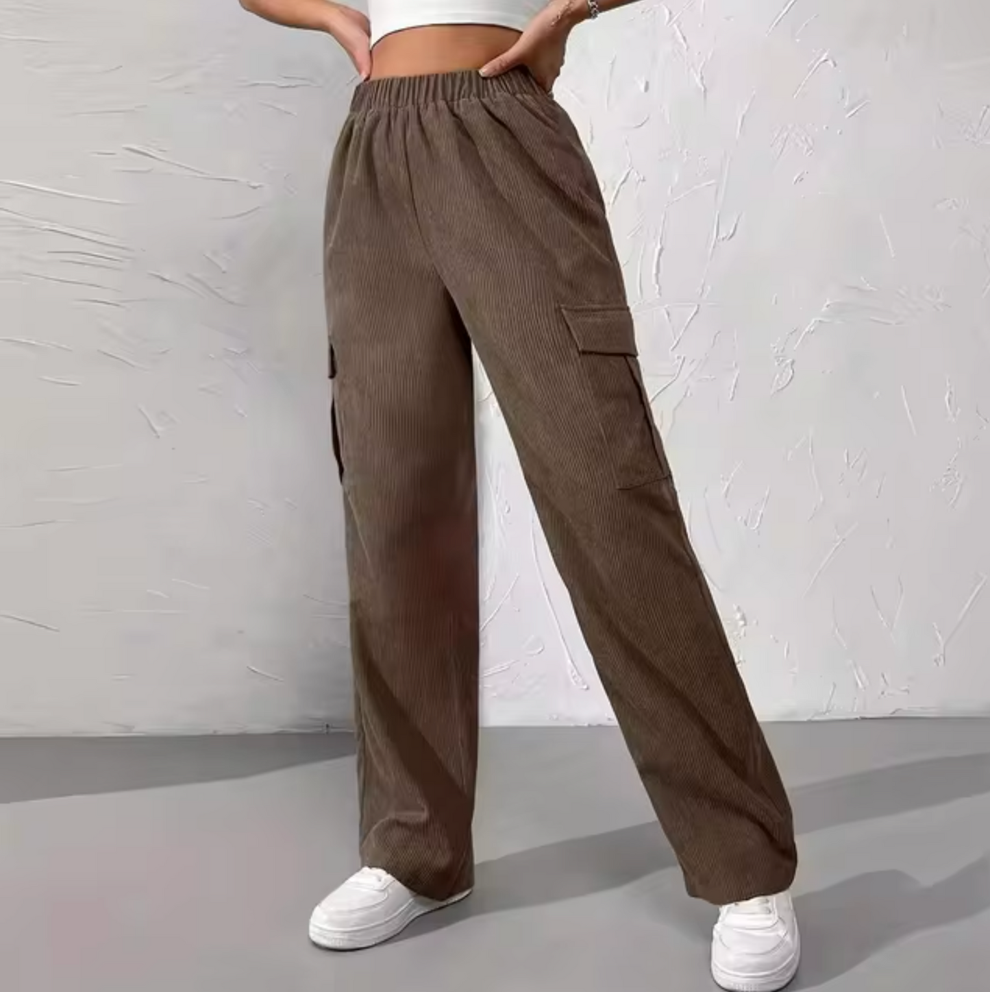 Shari – Curduroy Wide Leg Cargo Pants