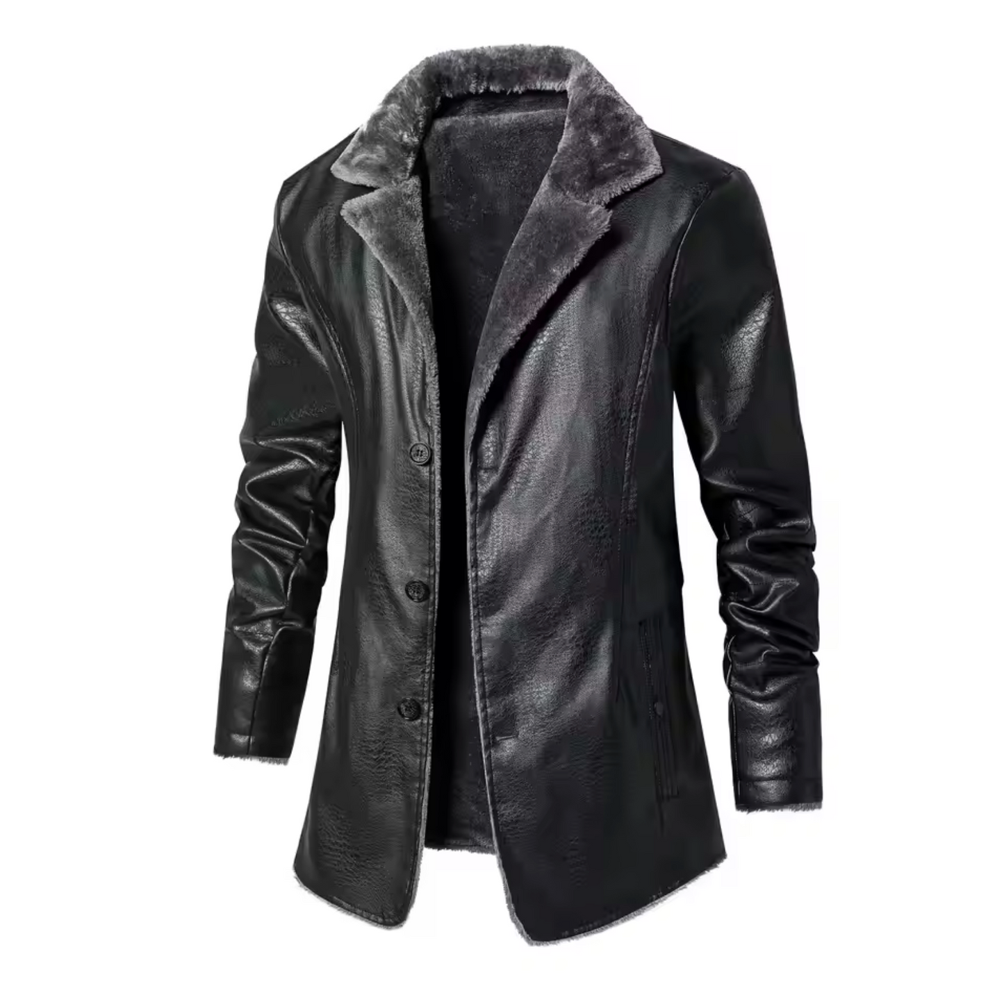 Gustav - Plush Fur Leather Jacket