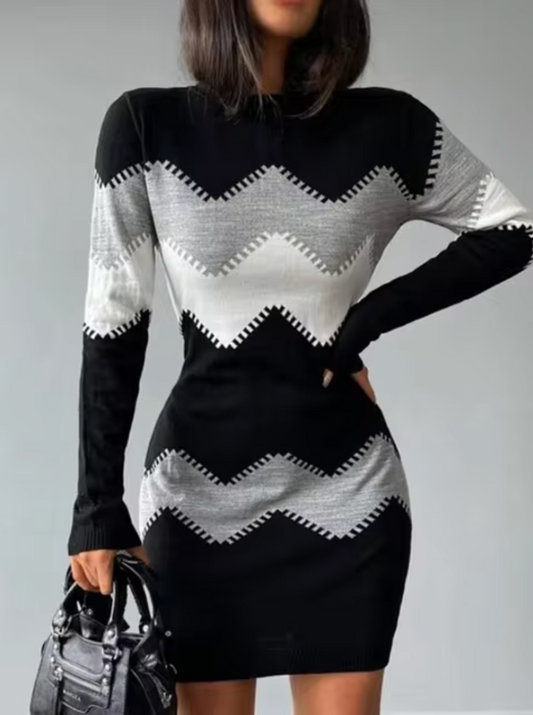 Miel – Knitted Long Sleeves Mini Dress