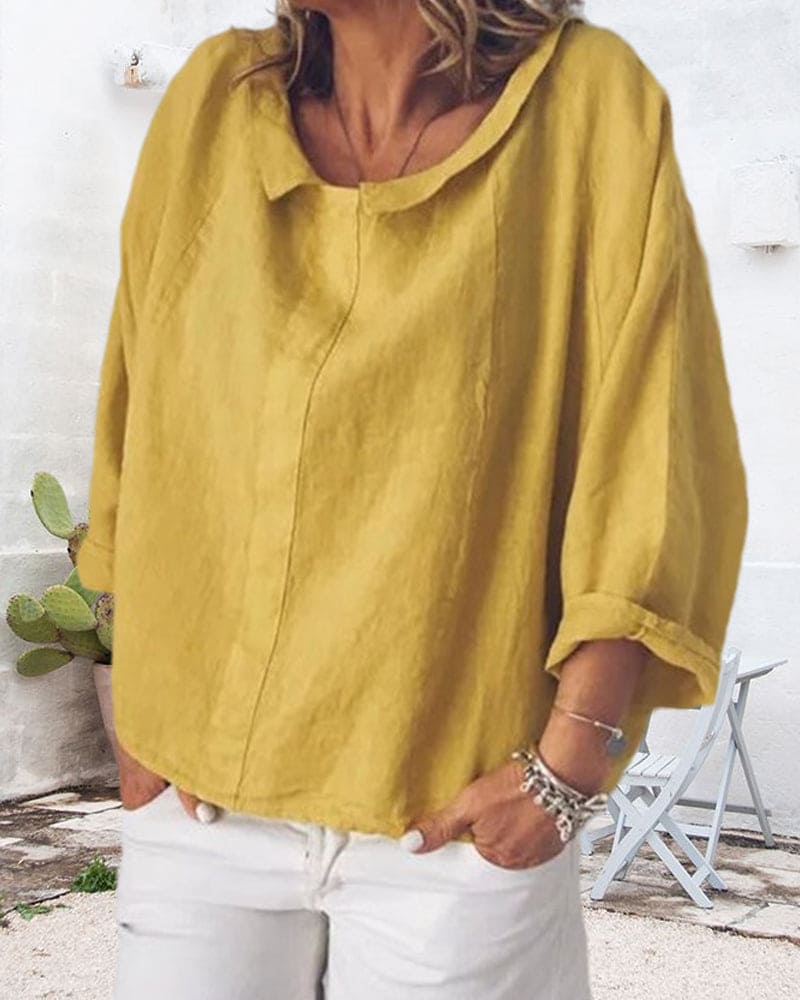 Aletheia – Elegant Cotton Linen Blouse