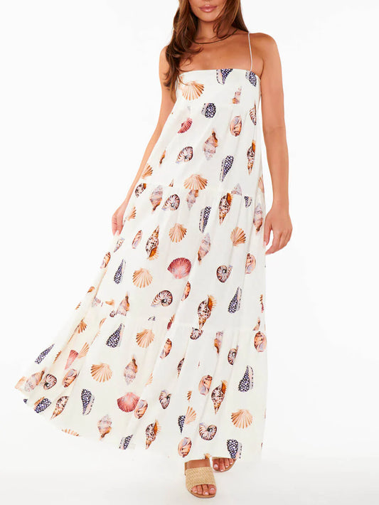 Jaselle – Stylish Seashell Printed Maxi Dress