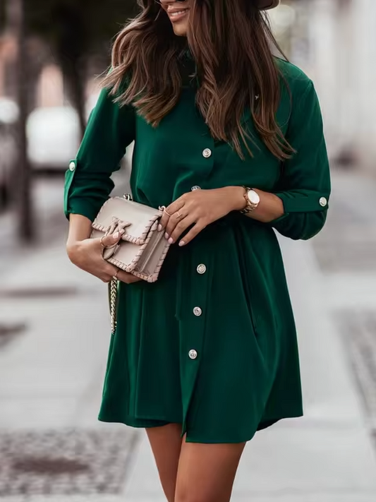 Pearly – Long Sleeve Button Dress