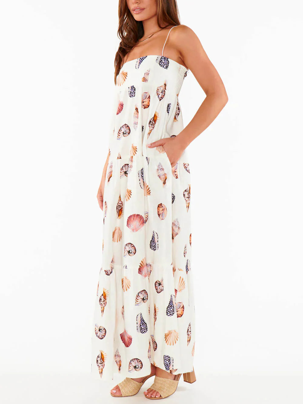 Jaselle – Stylish Seashell Printed Maxi Dress