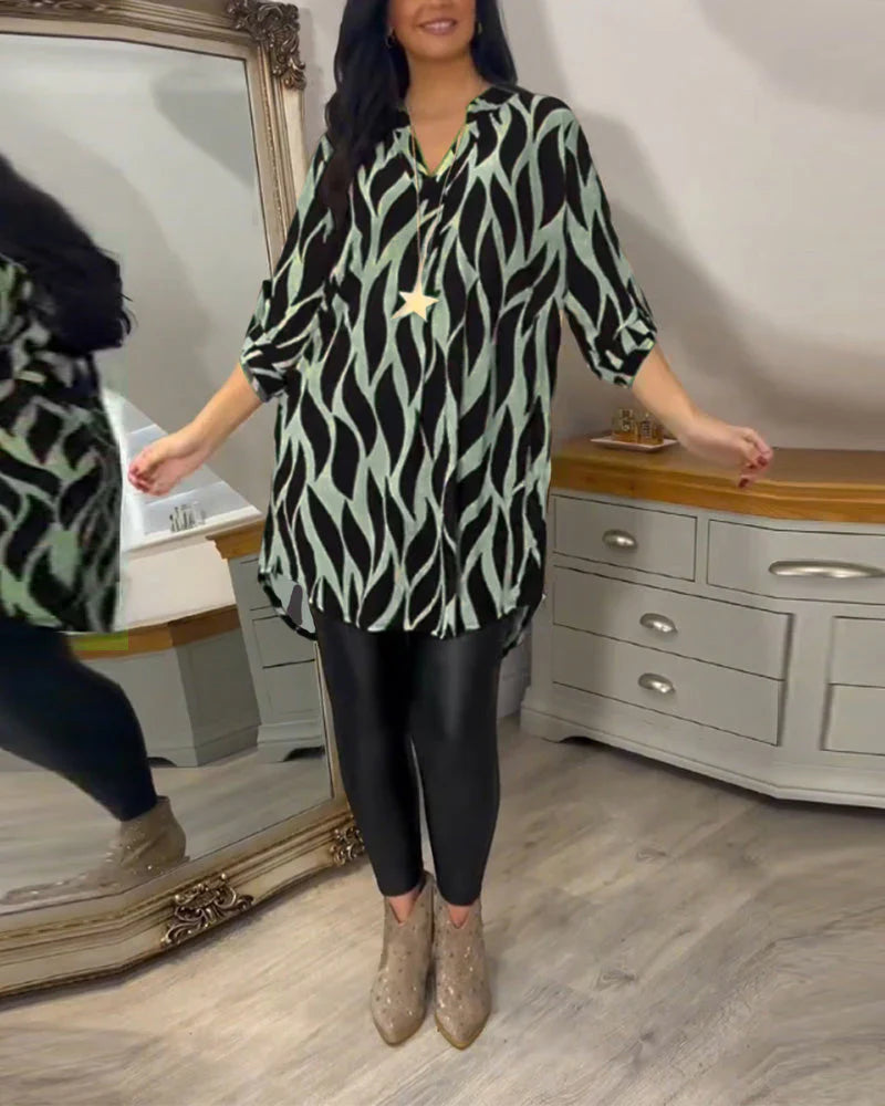 Mykaelae – Stylish Abstract Print Blouse