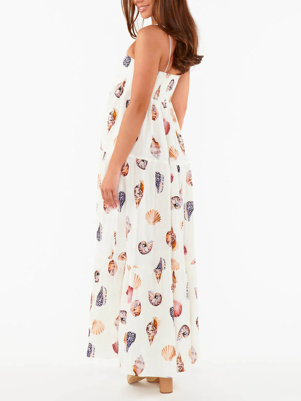 Jaselle – Stylish Seashell Printed Maxi Dress