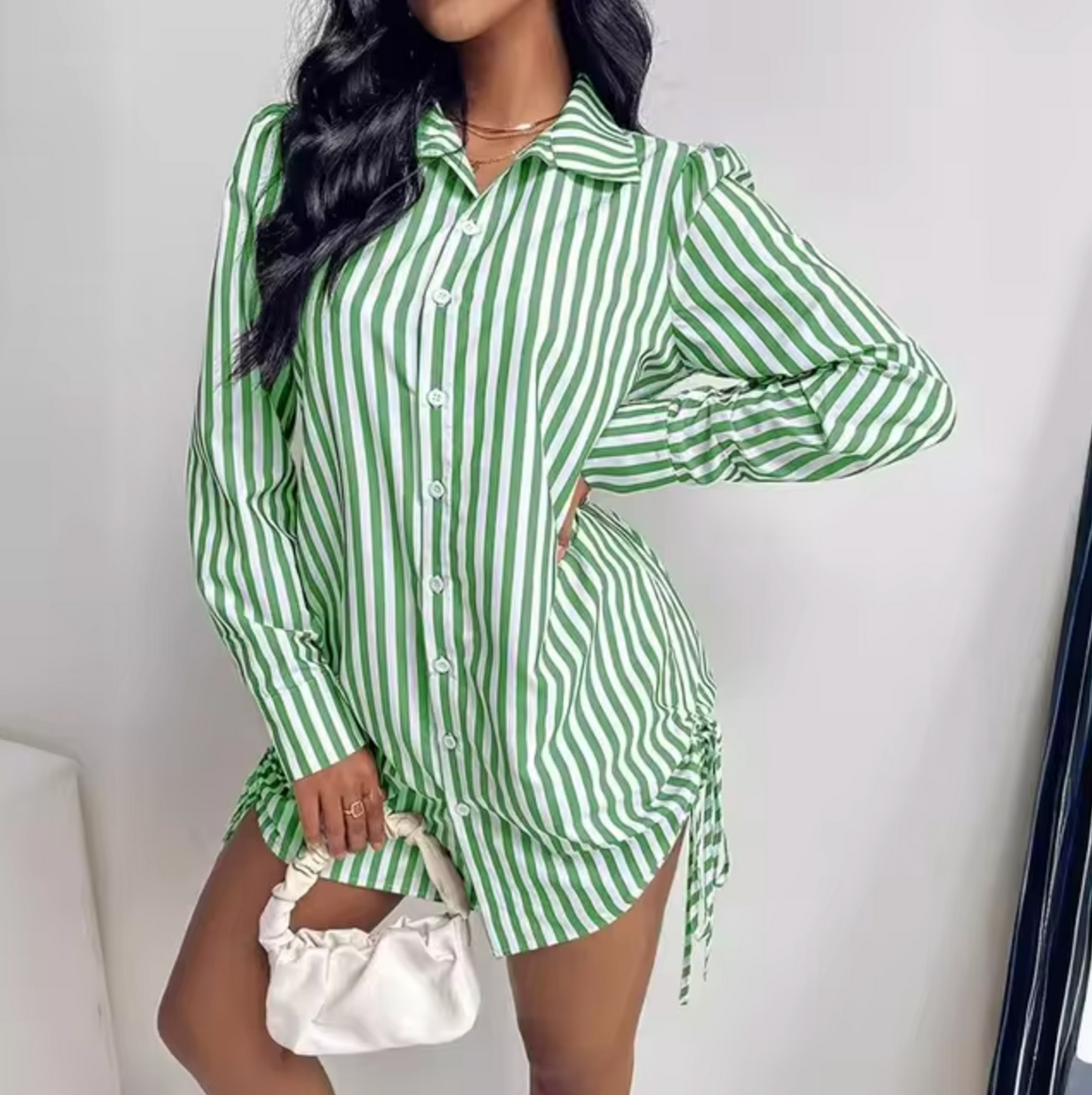Kiri – Striped Dress with Buttons