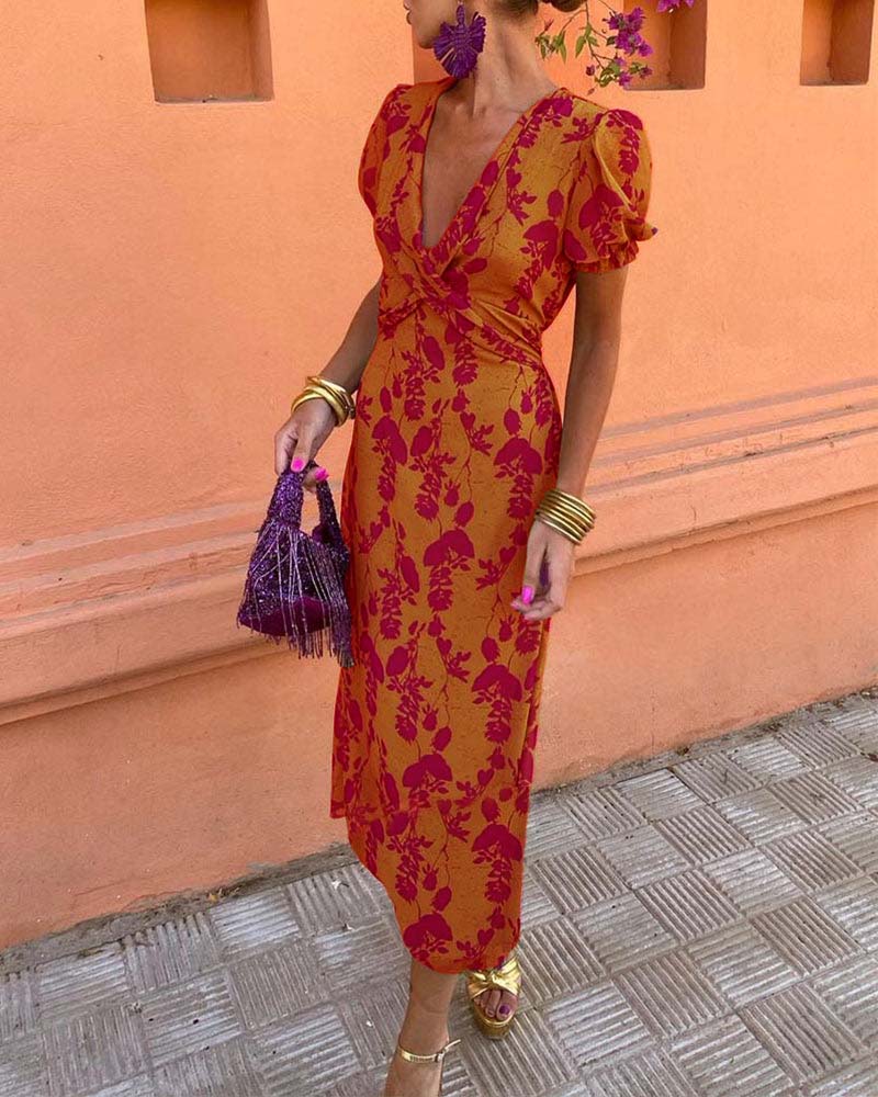 Barry – Luxurious Puff Sleeve Midi Dress