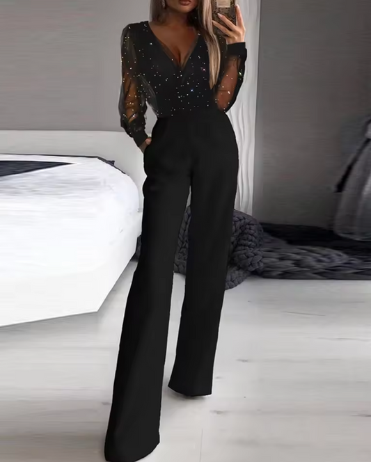Olivette – Elegant Mesh Jumpsuit