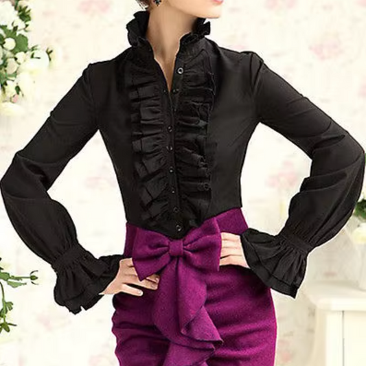 Luchi – Stylish Ruffled Long-sleeved Blouse