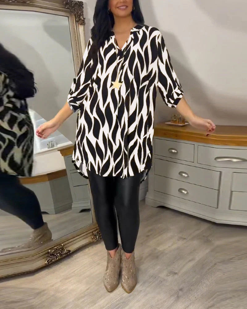 Mykaelae – Stylish Abstract Print Blouse