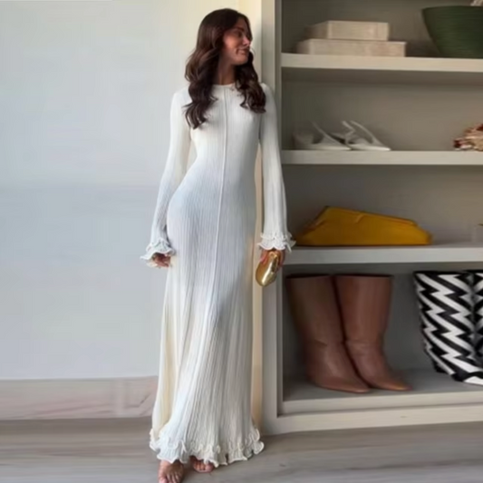 Sam – Cotton Knitted Ruffled Dress