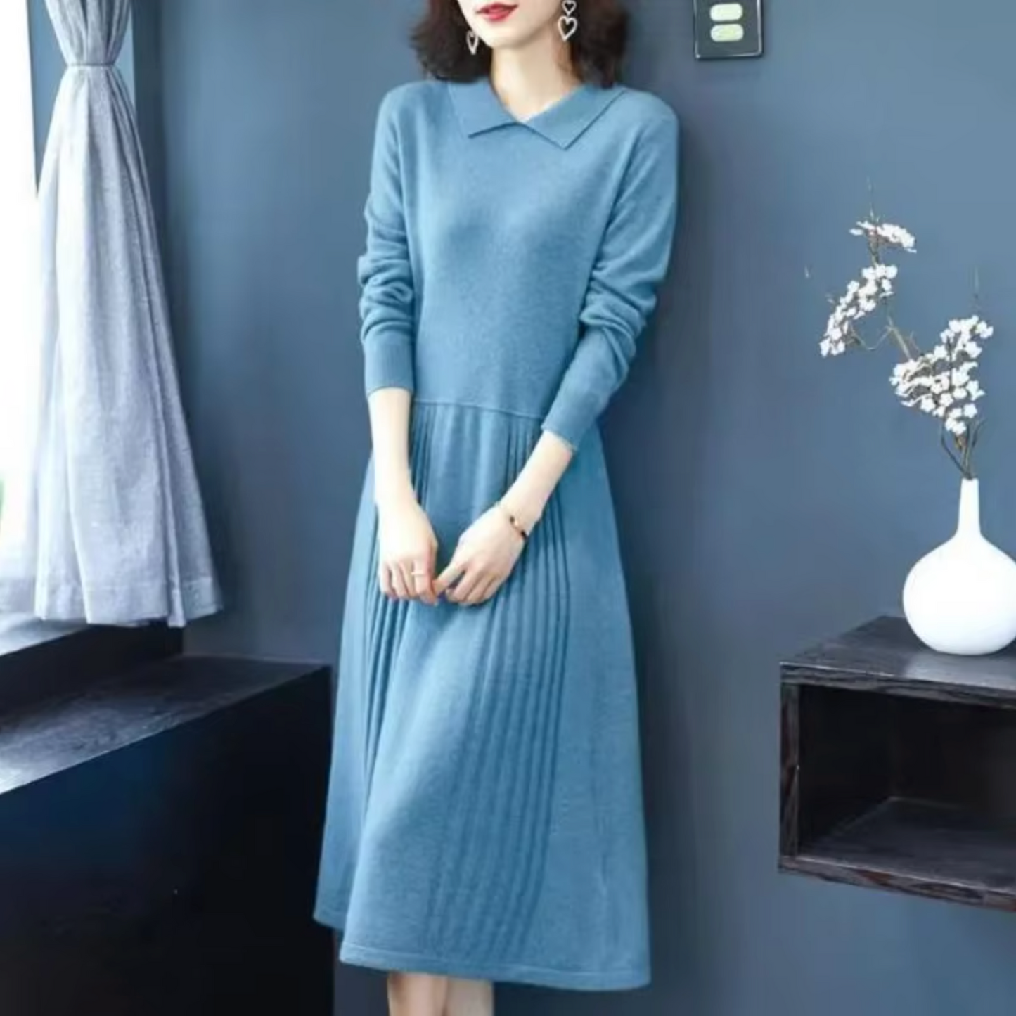 Eden – Knitted Collar Dress