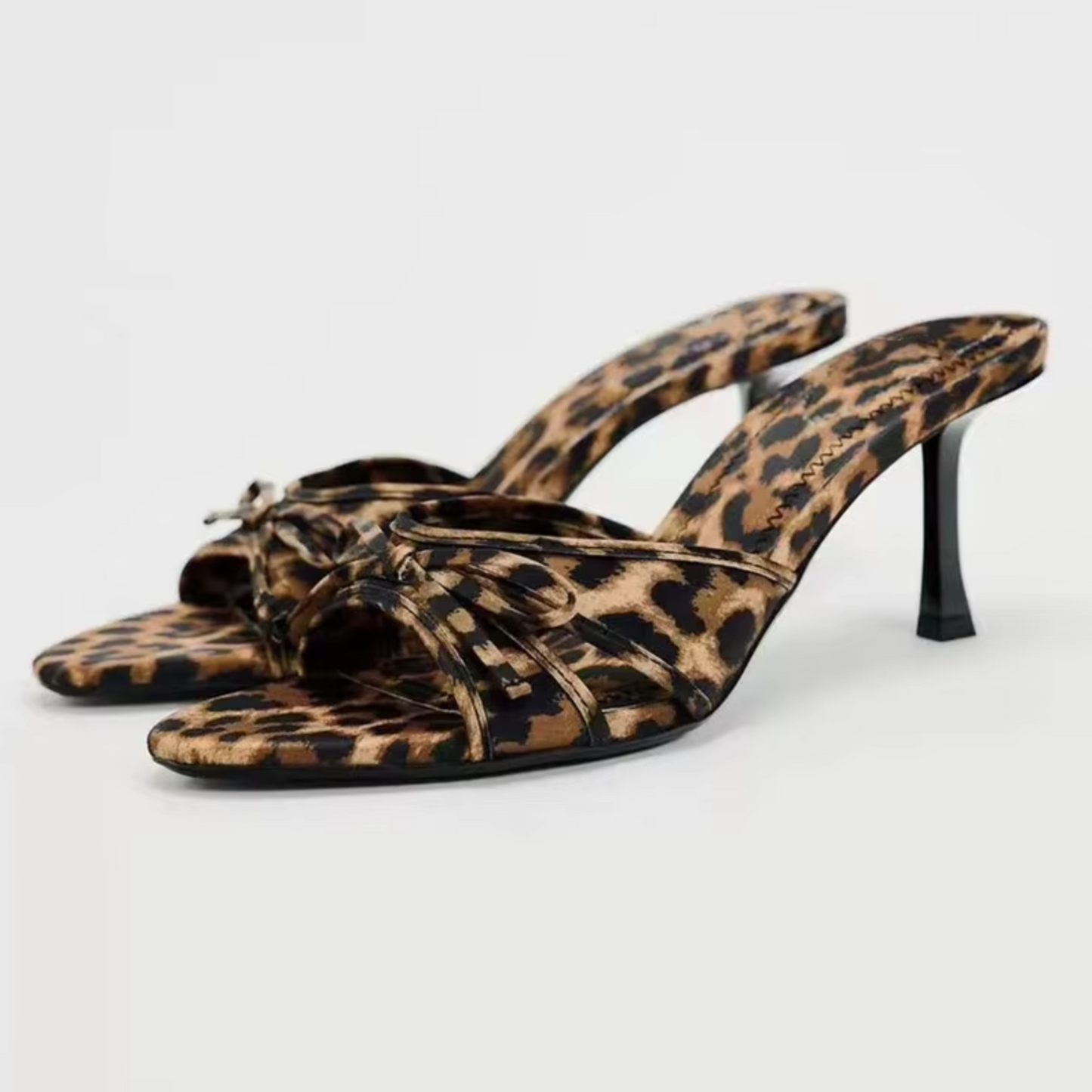 Maila – Leopard Print High Heel Slippers