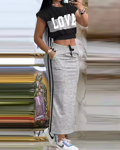 Crisanta - Crop Top and Skirt Set