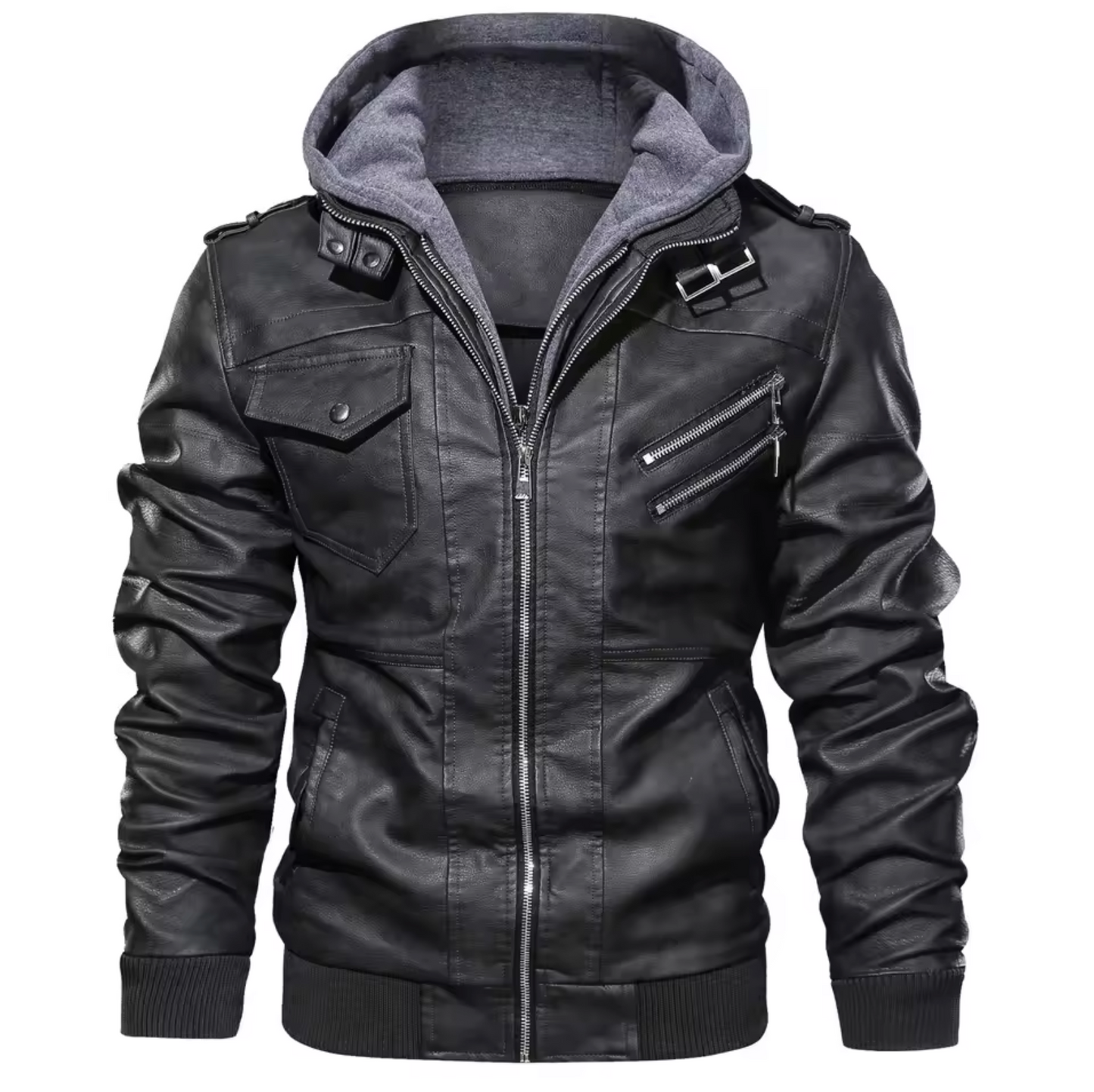 Otto – Cotton Fleece Leather Jacket