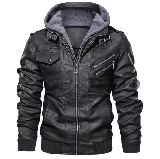 Otto – Cotton Fleece Leather Jacket