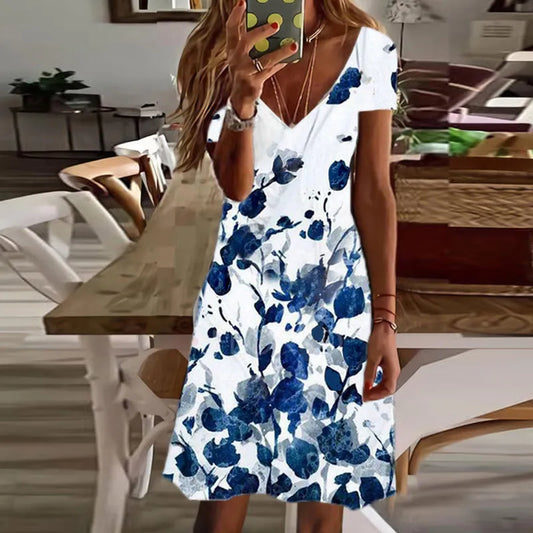 Eryss – Charming V-neck Short Sleeves Dress