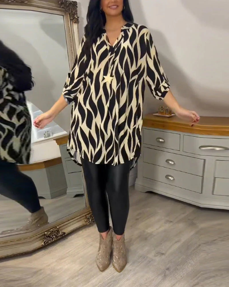 Mykaelae – Stylish Abstract Print Blouse
