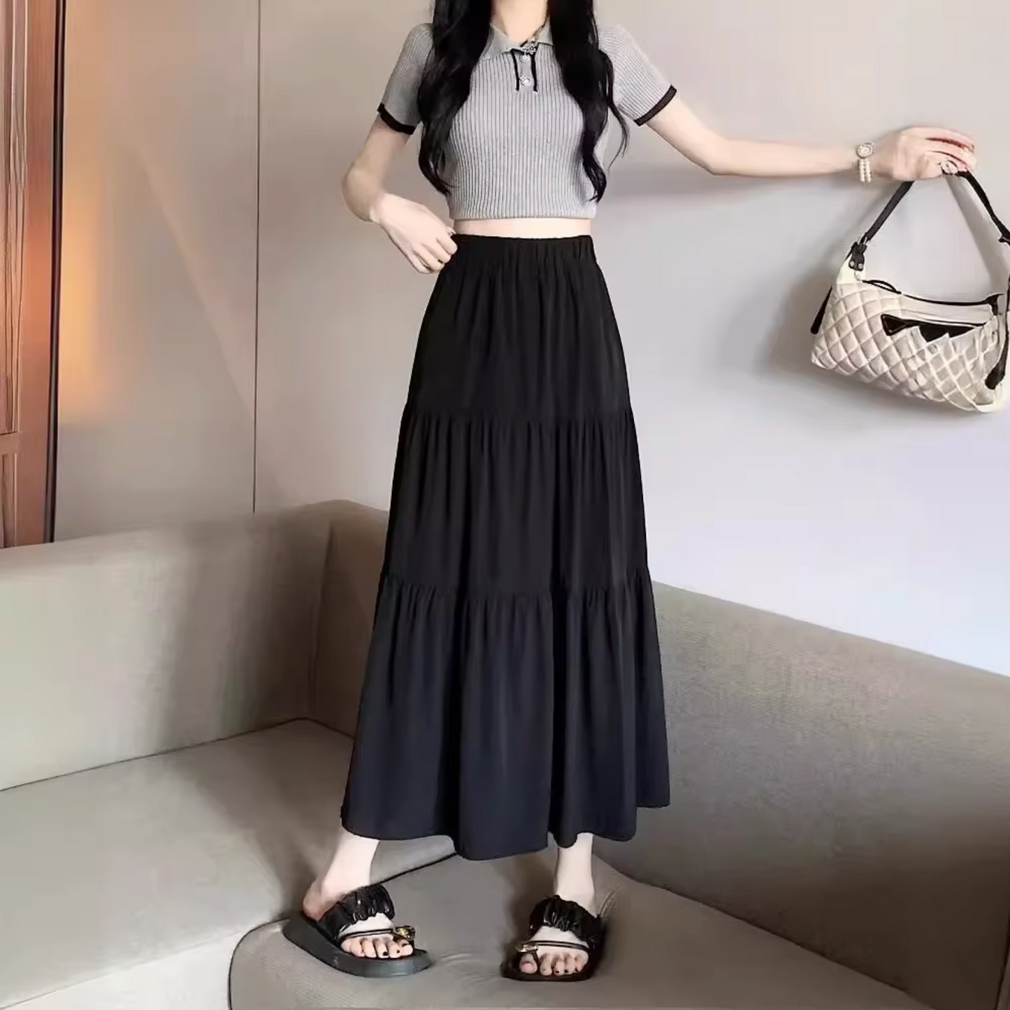 Oswalda – Long Layered Skirt