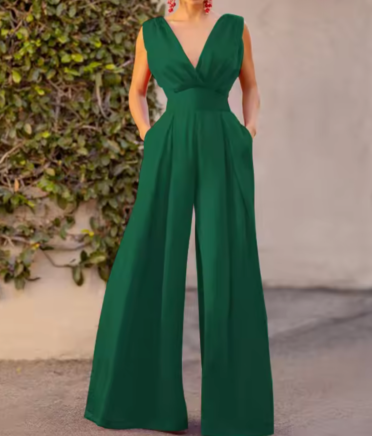 Amelith – Elegant V-neck Jumpsuit