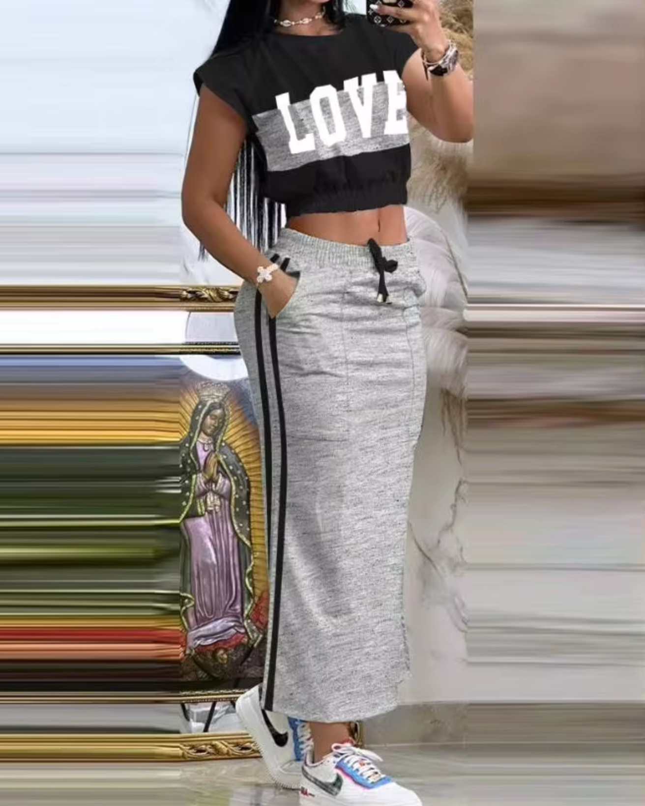 Elisha – Chic Crop Top and Skirt Set