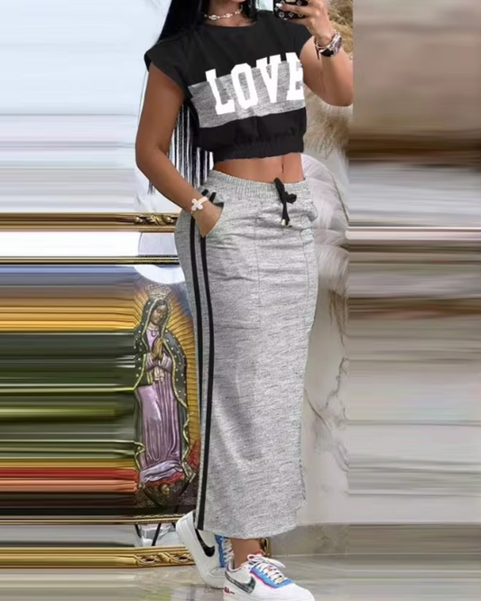 Elisha – Chic Crop Top and Skirt Set