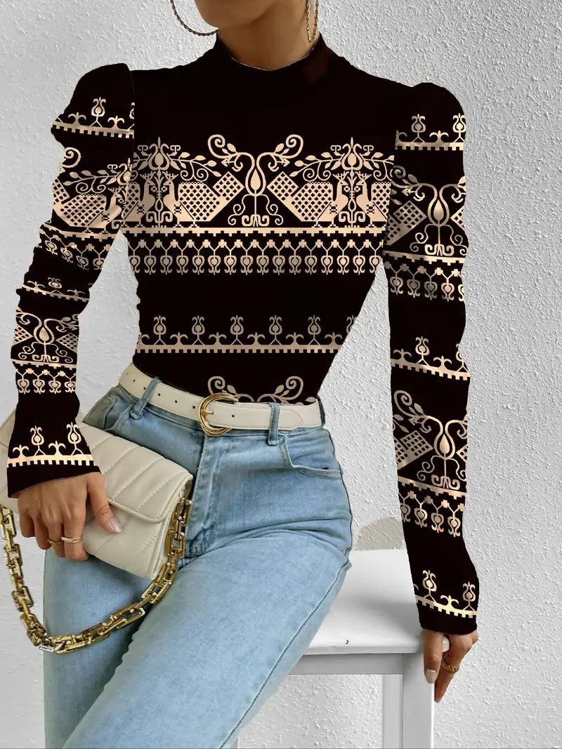 Lilienne - Vintage-style Long-sleeved Satin Blouse