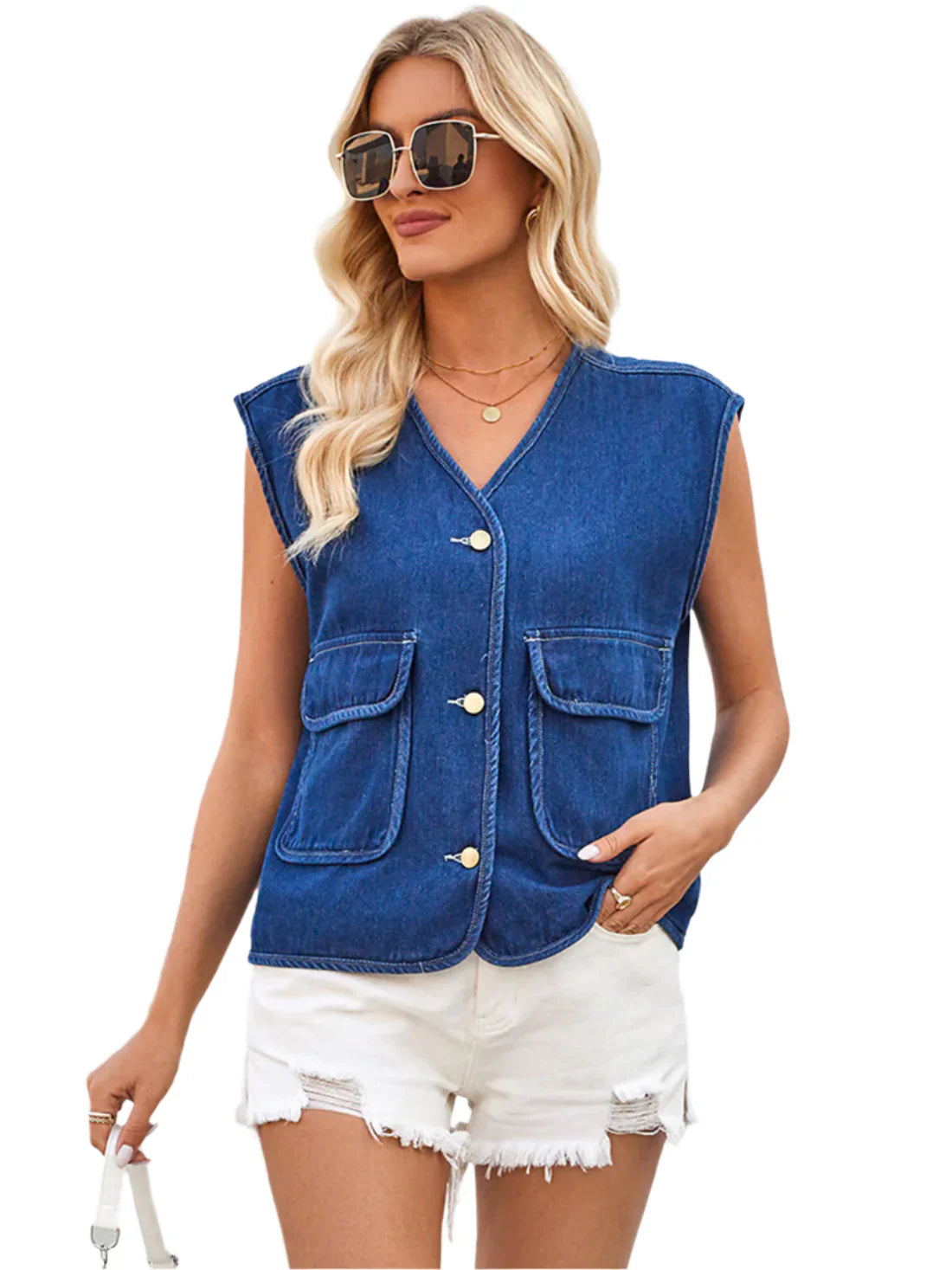 Meilani – Stylish Sleeveless Denim Vest