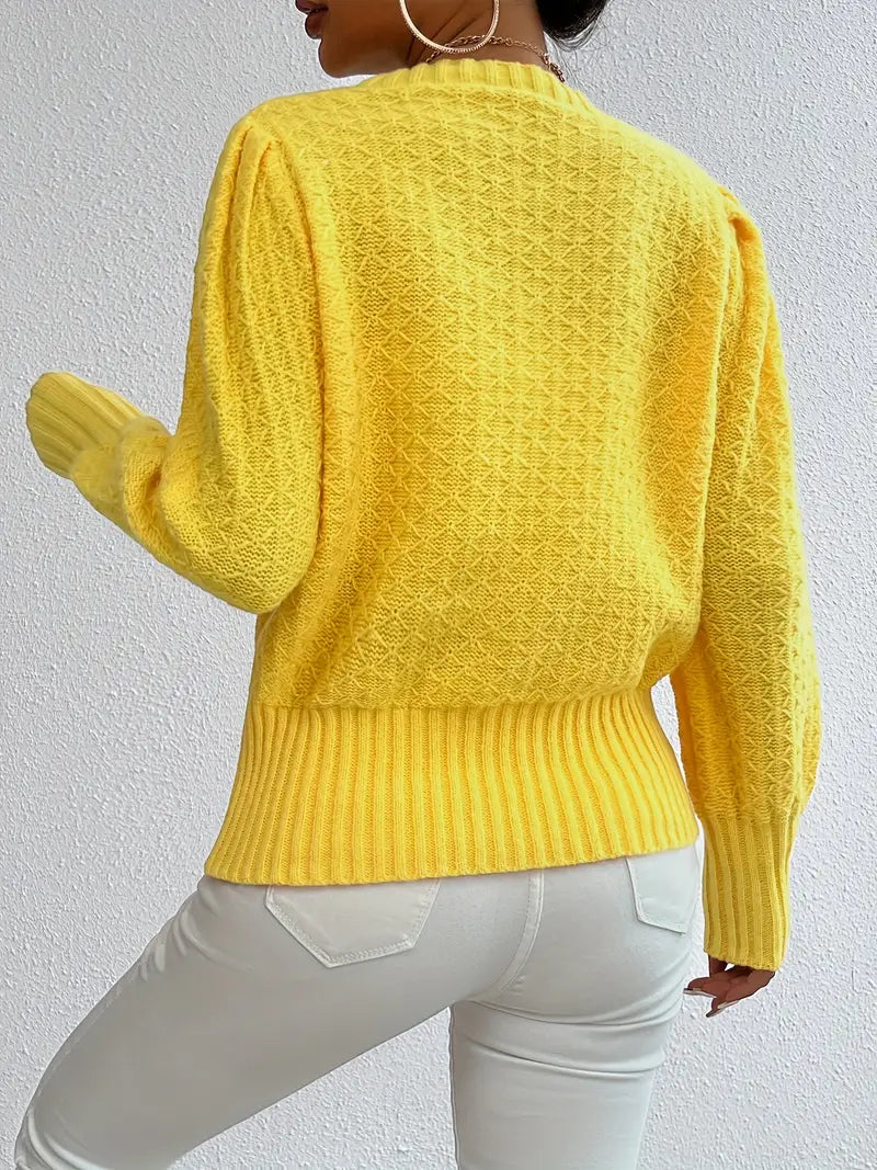 Charmela – Elegant Puff Sleeves Sweater