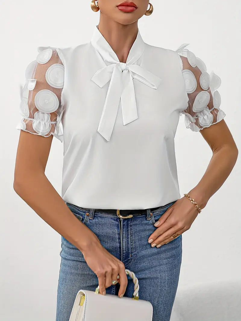 Sabryne - Blouse with Transparent Puff Sleeves